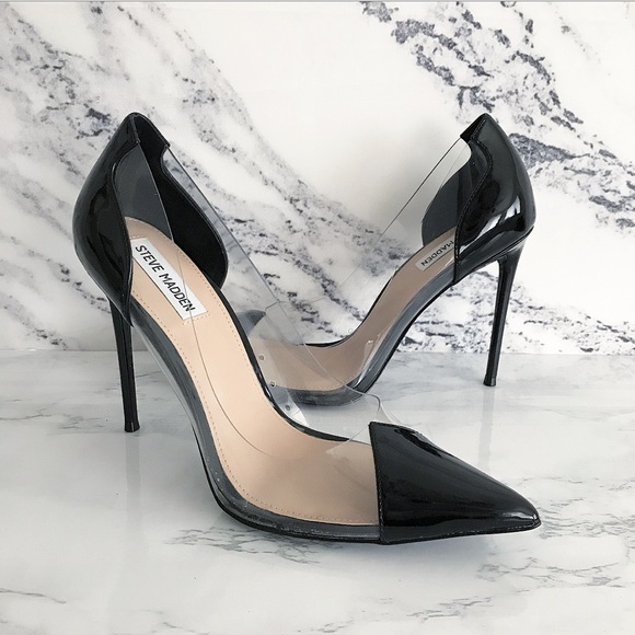 Steve Madden Shoes - Steve Madden 7 MALIBU BLACK PATENT Heel clear
